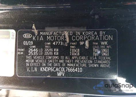 2020 Kia Sportage S z USA, uszkodzony, nr VIN KNDP6CAC0L7666410